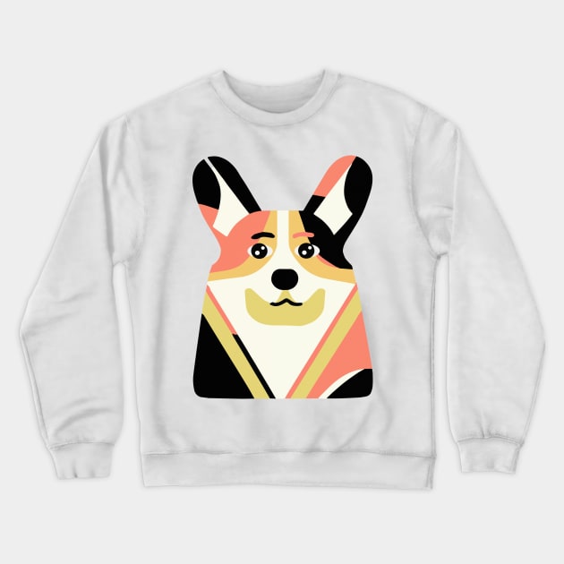 Black Corgi Dog Owner Pembroke Welsh Corgi Illustration Crewneck Sweatshirt by BetterManufaktur